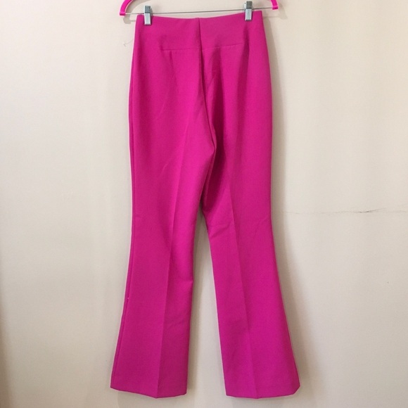 ZARA Pants Flare HIGH-WAIST TROUSERS HOT PINK Fuchsia Barbiecore NWT SIZE M - Picture 2 of 9